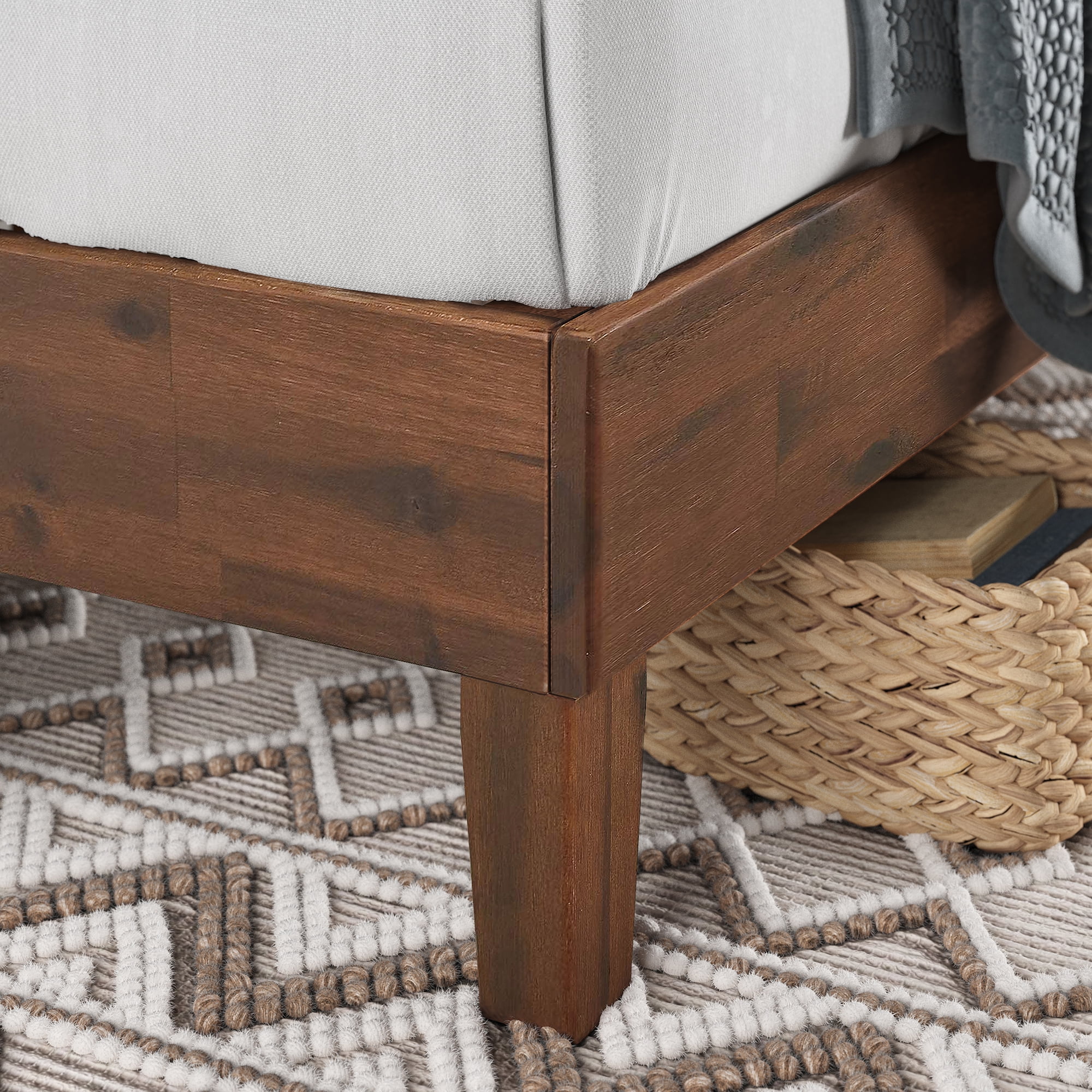 Zinus Marissa 12" Deluxe Wood Platform Bed Frame, Antique Espresso Finish, Twin