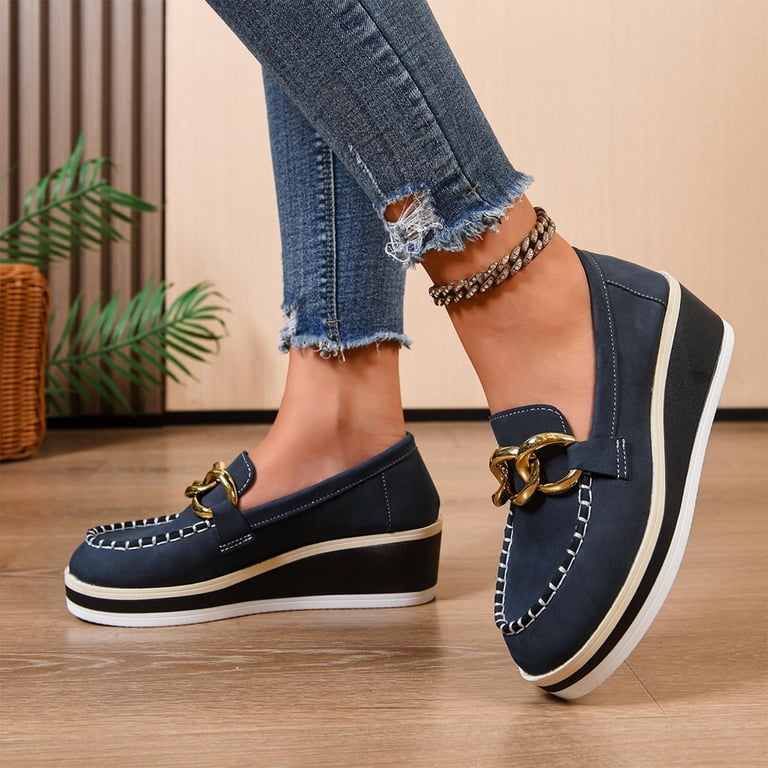 navy and gold dress shoes Carrucci Solid Navy Blue Whole Cut Oxford Leather Dress Shoes, 13