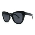 thumbnail image 2 of Womens Classic Oversized Cat Eye Gothic Plastic Sunglasses All Black, 2 of 4