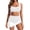 White, variant on qolati Swimsuit for Women High Waisted Bikini Sets Two Piece Bathing Suits Square Neck Tank Tops with Mesh Skirt Beach Swimwear