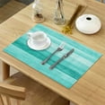 thumbnail image 5 of 4/6 Pcs Placemat Table Mat Turquoise Wooden Board Printed For Tables Heat-insulation Linen Cotton Kitchen Dining Pads Set, 5 of 7