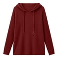 thumbnail image 3 of yillto Womens Hoodies Long Sleeve Crewneck Casual Shirts Tops Solid Color Loose Breathable Tee, 3 of 6