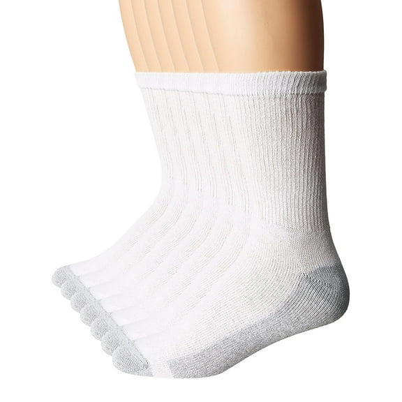 Hanes Men's Cushion Crew Socks, White (6 Pack)