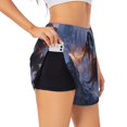 thumbnail image 3 of Lsque Winter Fire Dragon Printed Women's Running Shorts with Liner Pockets,Elastic Quick Dry Workout Athletic Gym Yoga Shorts,Womens High Waist Shorts-, 3 of 9