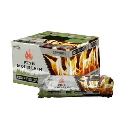 Pine Mountain 4-Hour, 3.7lb Firelog with Clean Burn Technology, 6 Count