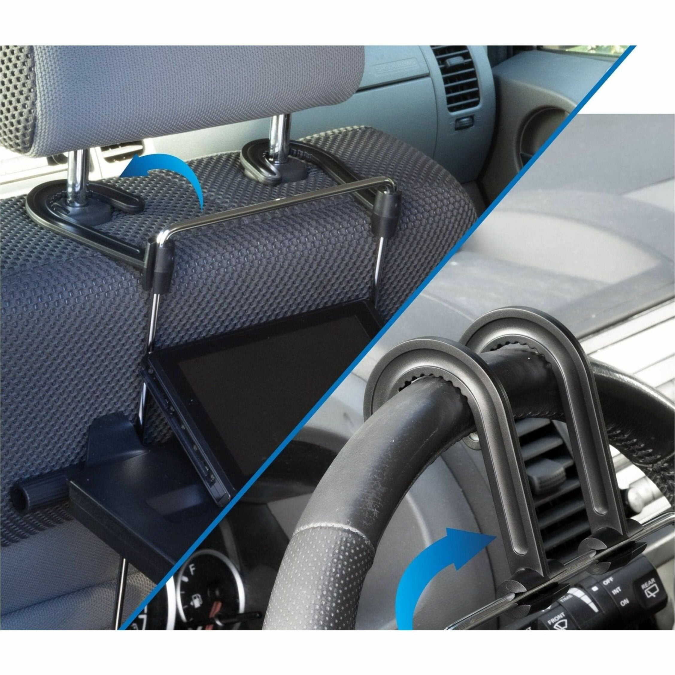 Mount-It! Adjustable Car Desk | Attach to Steering/Headrest | 6.6LBS Capacity