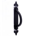 thumbnail image 5 of Decorative Large Door Handle 10.5 in. Use for Push Pull or Slide Doors in Wrought Iron Antique Colonial Forged Design in Black Fleur De Lis w/Screws Renovators Supply, 5 of 7
