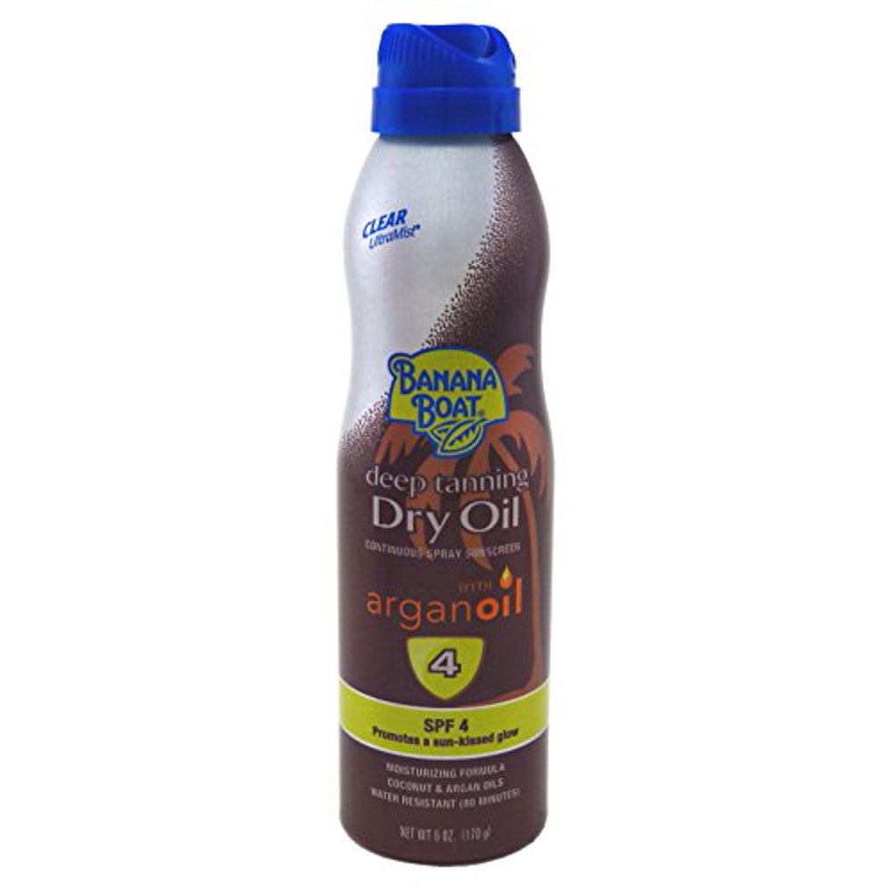 Banana Boat Deep Tanning Dry Oil Clear Spray SPF 4 Sunscreen, 6 oz