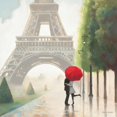 thumbnail image 3 of Fabiano, Marco 15x15 Black Modern Framed Museum Art Print Titled - Paris Romance II, 3 of 5