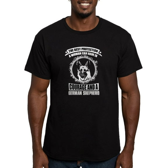 CafePress - Courage And German Shepherd T Shirt T Shirt - Men's Fitted T-Shirt