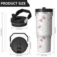 thumbnail image 4 of Floral 30oz Handheld Travel Tumbler with Handle – Double Wall Stainless Steel Insulated Cup, Flip Straw Lid, Leak-Proof & BPA-Free, Durable Hot & Cold Drink Mug,Thanksgiving, Xmas, Spring ,Flower, 4 of 6