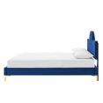 thumbnail image 6 of Platform Bed Frame, King Size, Blue Navy, Velvet, Modern Contemporary, Bedroom Master Guest Suite Room, 6 of 10