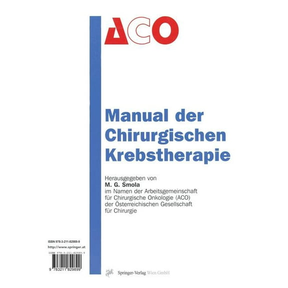 Manual Der Chirurgischen Krebstherapie, (Paperback)