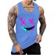 thumbnail image 1 of Camisetas de Tanque de los Hombres Tanque de los Hombres Incolor Gradiente de Impresión Cuello Redondo Correa Delgada Fuga Atrás Regular Casual Deportes Blusas de Tanque, 1 of 5