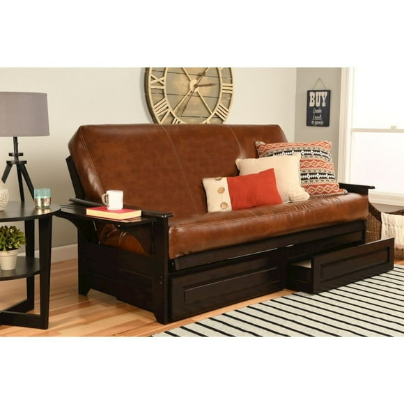 Phoenix Frame Queen-Espresso Finish- Trail Saddle Mattress-Stora Drawers