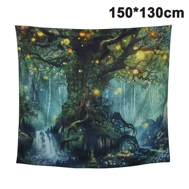 Tapiz colgante de pared 3D Floral bosque creativo tapiz de pared 3D realista decoración del hogar tapiz de arte de pared con estampado de árbol Adepaton 2034791-1