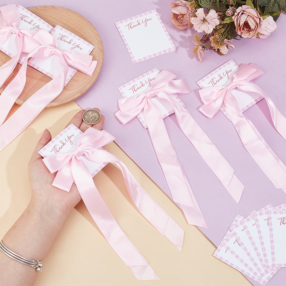 20Pcs Polyester Hair Clips for Women Girls 20Sheets Paper Hair Clip Display Cards Rectangle Pearl Pink 200x115mm