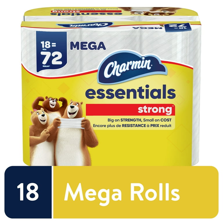 Charmin Essentials Strong Toilet Paper 18 Mega Rolls Walmart