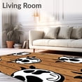 thumbnail image 2 of ODIKA 3'x5' Machine Washable Non-Slip Area Rug, Charming Cow Portrait Dairy Farm Weathered Wood Plank Heritage Style High Traffic Rug, Black, 680830, 2 of 7