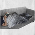 thumbnail image 5 of Woodland Soft Flannel Fleece Blanket, Lake Surrounded by Snow Covered Trees on a Cold Winter Day in Finland Reflections, Cozy Plush for Indoor and Outdoor Use, 60" x 80", White Brown, by Ambesonne, 5 of 5