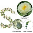 thumbnail image 4 of 3 Pack Artificial Flower Garland Fake Rose Vine with Seeded Eucalyptus Leaves, Artificial Flowers Hanging Rose Ivy Garland for Room Wall Decor Wedding Party Arch Decoration(Champagne), 4 of 5