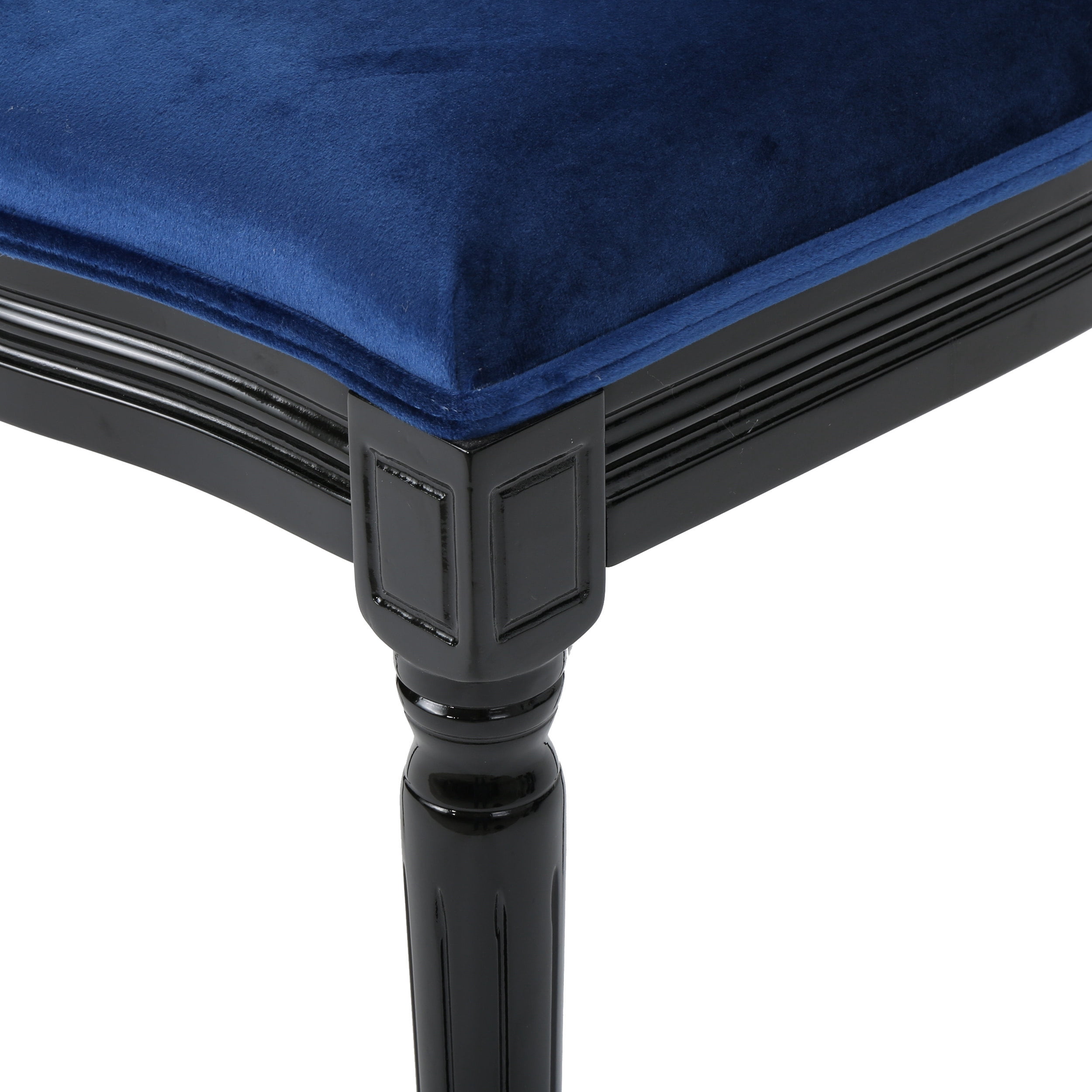 Noble House Max Indoor Contemporary Velvet Dining Chairs, Set of 4, Navy Blue