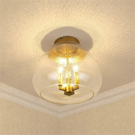 Golden Lighting Ariella 3-light Flush Mount in Brushed Champagne Brass
