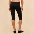 thumbnail image 5 of Women Fold Over Capri Leggings Y2K Low Rise Elastic Waist Cropped Pants Knee-Length Skinny Yoga Athletic Pants Black XL, 5 of 9