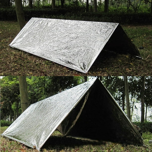 Fridja Tente d'Urgence en Plein Air Couverture Sac de Couchage Survie  Réfléchissant Abri Camping 