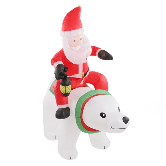 Oso de Papá Noel inflable de 6 pies ANGGREK con luces LED