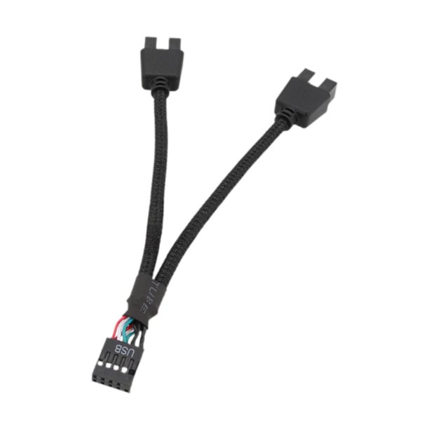 Cable de extensión USB de 9 pines para placa base, cable de cabecera, plug and play, portátil de 9 pines a Negro