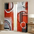 thumbnail image 2 of Abstract Geometric Blackout Curtains,Red Black Gray Curtains for Kids Girls Teens Bedroom,Watercolor Circles Striped Window Curtains & Drapes,Retro Geometry Oil Painting Window Treatments 42"X63", 2 of 5