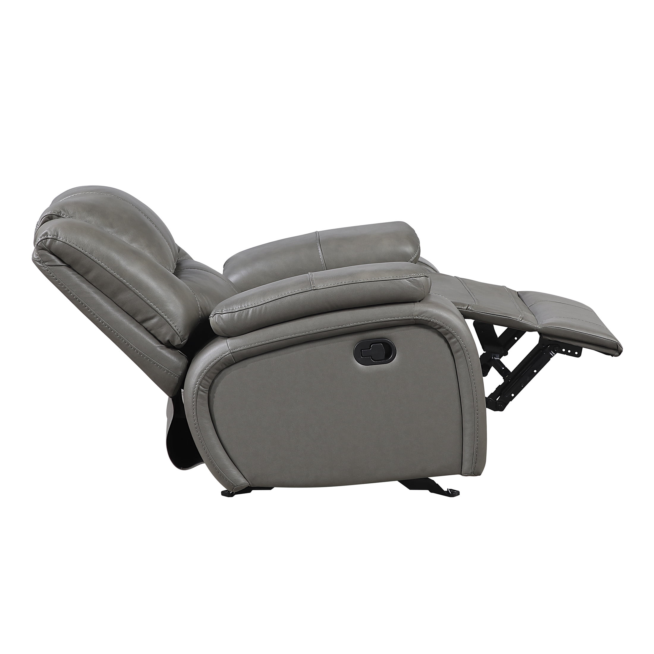 OakvillePark Arlisse Leather Match Glider Manual Reclining Chair, Gray