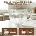 thumbnail image 3 of GVODE 5 Quart Glass Mixing Bowl for KitchenAid Tilt-Head Stand Mixers with Handle & Pour Spout, 3 of 8