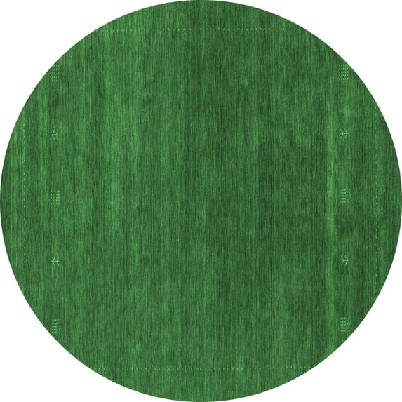 Ahgly Company Indoor Round Abstract Emerald Green Contemporary Area Rugs, 5' Round