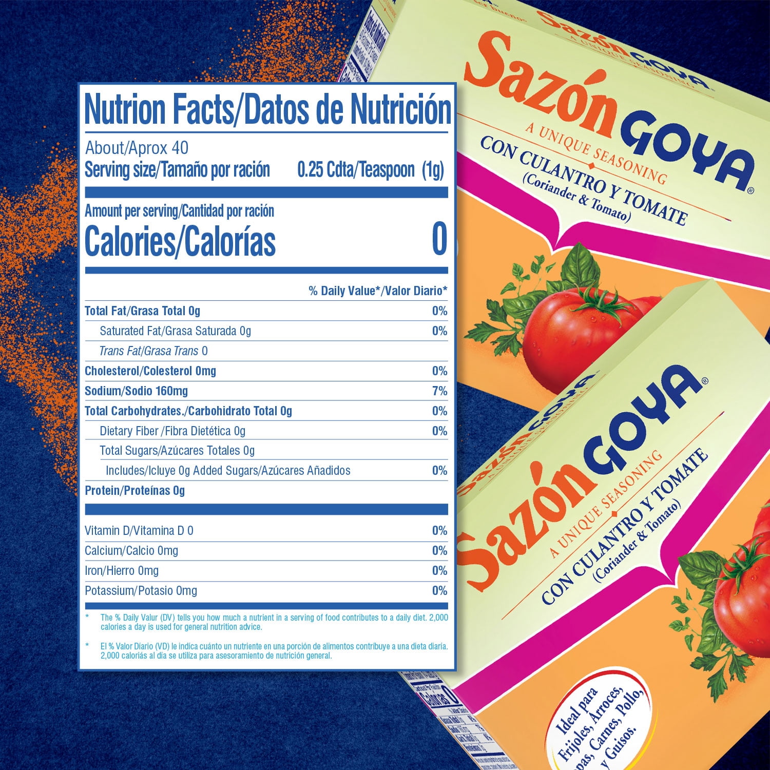 (7 pack) GOYA Sazon with Cilantro & Tomato, 1.41 oz