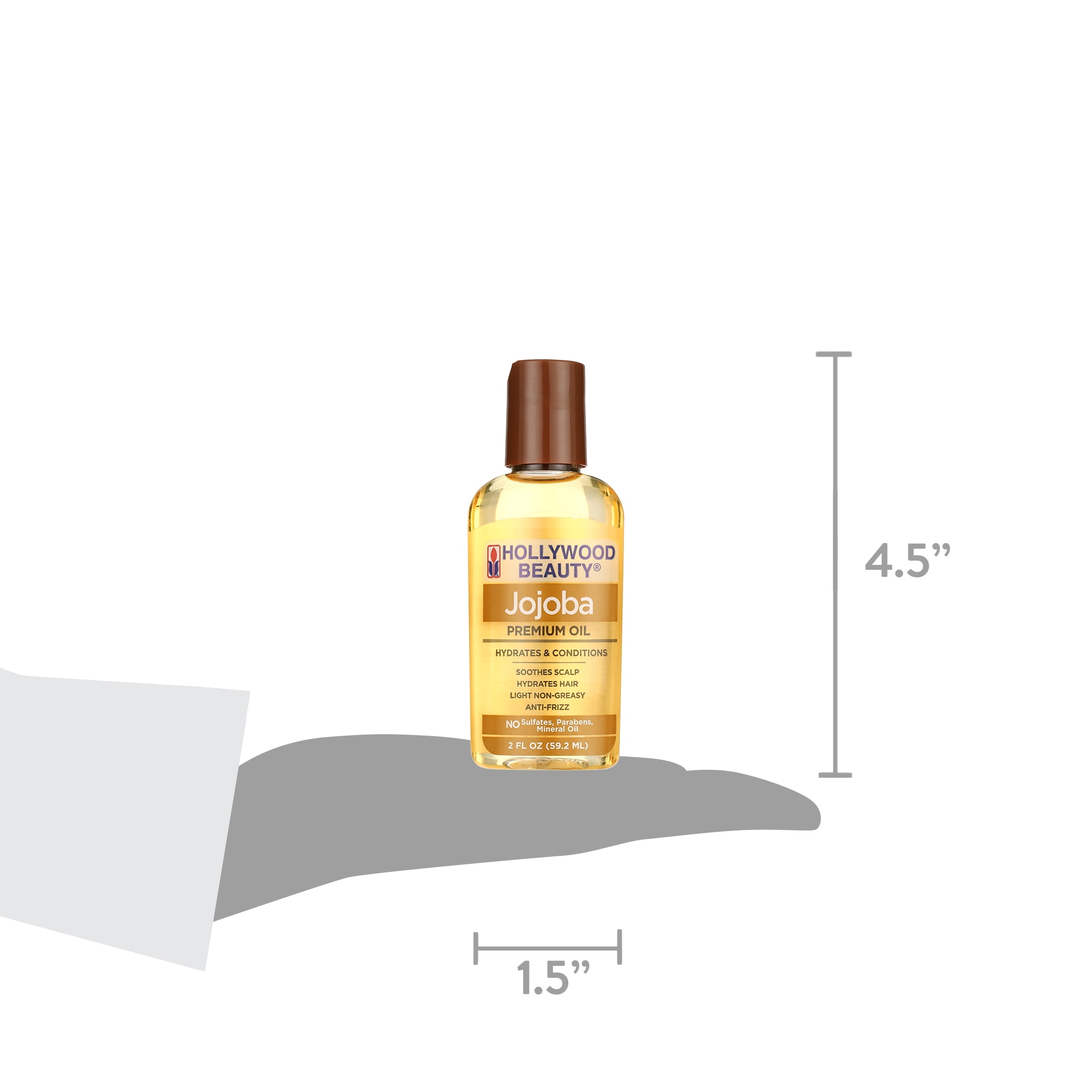(3 pack) Hollywood Beauty Jojoba Oil for Hair, Scalp, and Skin, 2 fl oz, Smoothing & Straightening all Hair Types