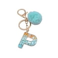 thumbnail image 1 of Flmtop Letter Pendant Plush Ball Key Chain Resin Sequin Buckle Keyring Holder Charm Decoration, 1 of 10
