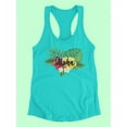 thumbnail image 3 of Aloha Leaves Racerback Tank Women -SPIdeals Designs, Female Medium, 3 of 4