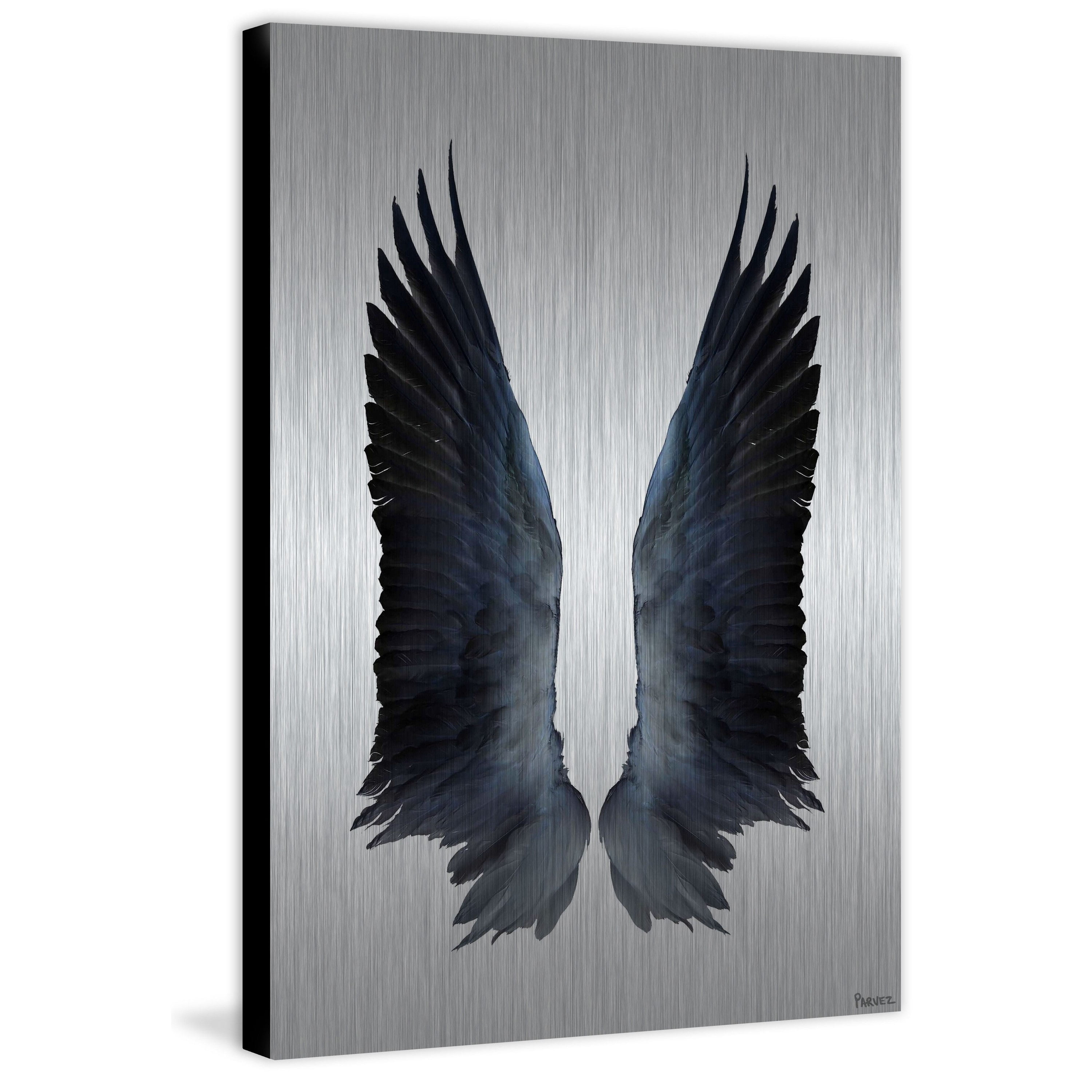 Parvez Michel Inc Parvez Taj - Black Wings Painting Print on Brushed Aluminum