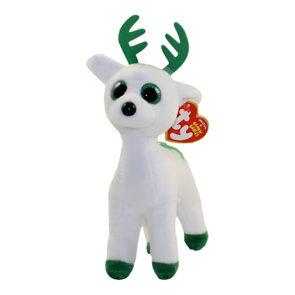 Ty Beanie Baby - Peppermint the Reindeer  – Regular  – Glitter Eyes  - Stuffed Animal