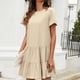 thumbnail image 4 of Falda acampanada de temperamento de vestido informal de manga corta con cuello redondo nuevo de verano para mujer Fridja  bnh208, 4 of 8
