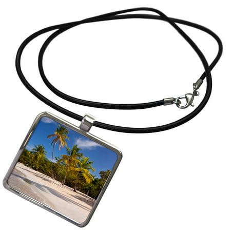 3dRose Megans Bay beach, St. Thomas, US Virgin Islands - CA37 BJN0010 - Brian Jannsen - Necklace with Pendant