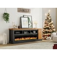 thumbnail image 6 of Merluxy 75" Fireplace TV Stand for TVs up to 85", Black & Brown, 6 of 7