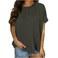 thumbnail image 2 of BSDJILFG Oversized T-Shirts for Women Plus Size Lounge Tops Casual Ribbed Knit Shirt Short Sleeve Loose Solid Color Basic Tees Sleepwear ,S-3XL, 2 of 8