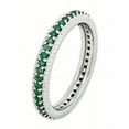 thumbnail image 3 of Created Emerald Sterling Silver Polished Eternity Ring, 3 of 8