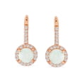 thumbnail image 2 of Bling Jewelry Womens Vintage Dangle Gemstone Earrings CZ Halo Opal Rose Gold Sterling Silver, 2 of 5
