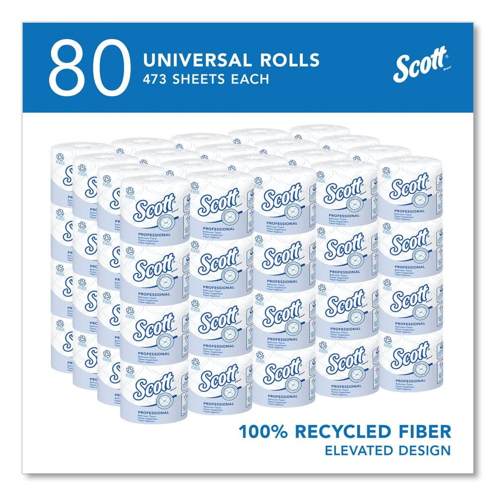 Essential 100% Recycled Fiber SRB White Septic Safe 2-Ply Toilet Paper (473-Sheets Per Roll, 80-Rolls/Carton)