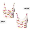 thumbnail image 5 of Fotbe Dachshund Dog Puppy Pattern Womens' Sports Bra Longline Wirefree Padded with Medium Support Sports Moisture-Wicking Workou Vest,Tank Top-XX-Large, 5 of 9