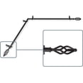 thumbnail image 2 of Central Design 4841-282-CORNER 0.812 in. Dia. Vinci Corner Curtain Rod, Black - 28-48 in., 2 of 4